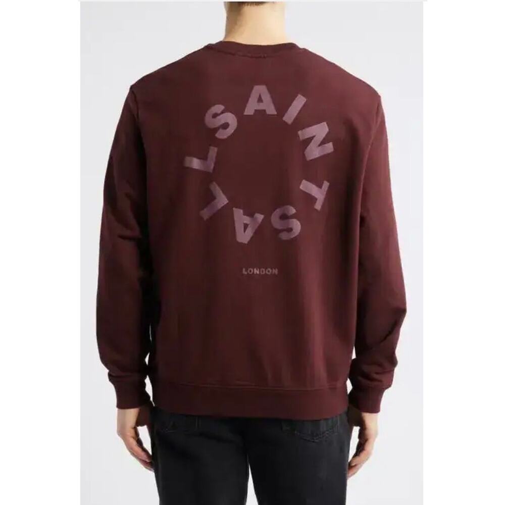 ALLSAINTS Tierra Cotton Graphic Sweatshirt - Mars Red XL NEW
